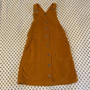 Girls Old Navy Mustard Yellow Corduroy Overall Dress